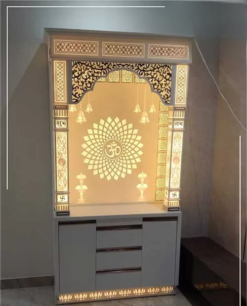 White Corian Mandir